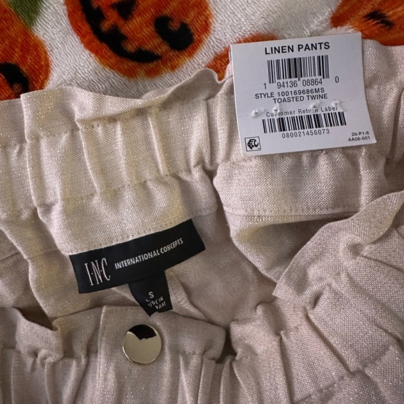 NWT INC Sparkly Wide Leg Linen Pants - Picture 5 of 5